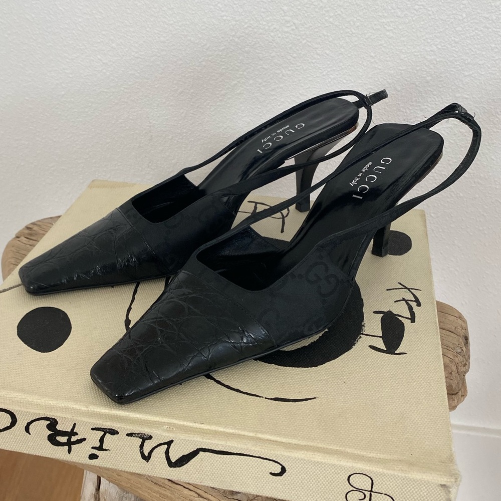Gucci Black Slingback Heels